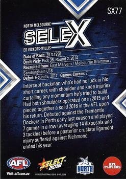 2018 Select Footy Stars - Selex #SX77 Ed Vickers-Willis Back